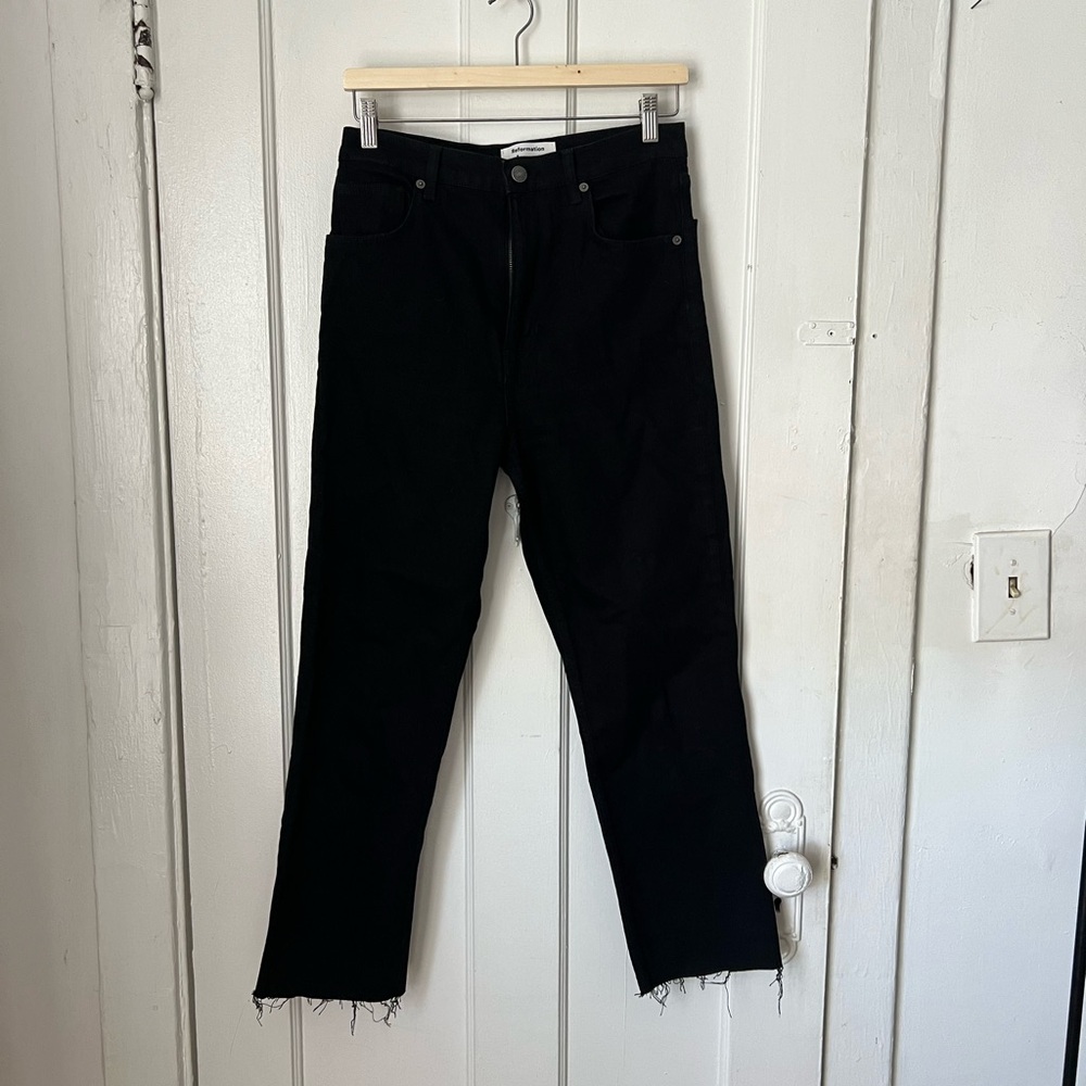 Reformation Liza Black Denim Jeans size 29